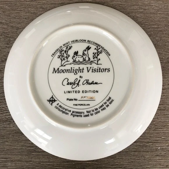COPY - Franklin Mint Plate Moonlight Visitors - Picture 2 of 2